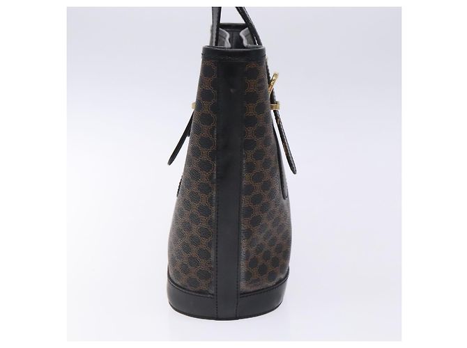 Céline Borsa Tote CELINE Macadam Canvas PVC Leather Black Gold Auth gh486 Nero D'oro - vista 3