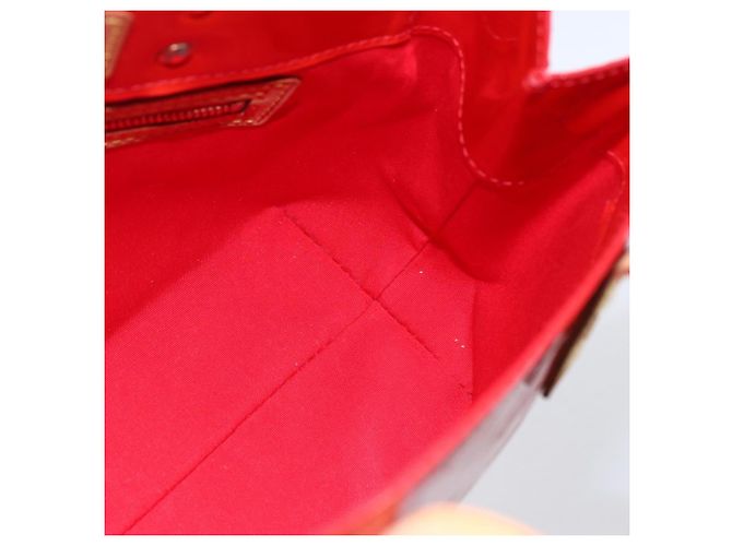 LOUIS VUITTON Monogram Vernis Reade PM Hand Bag Red Rouge M91088 LV Auth ki6184 Rosso - vista 19