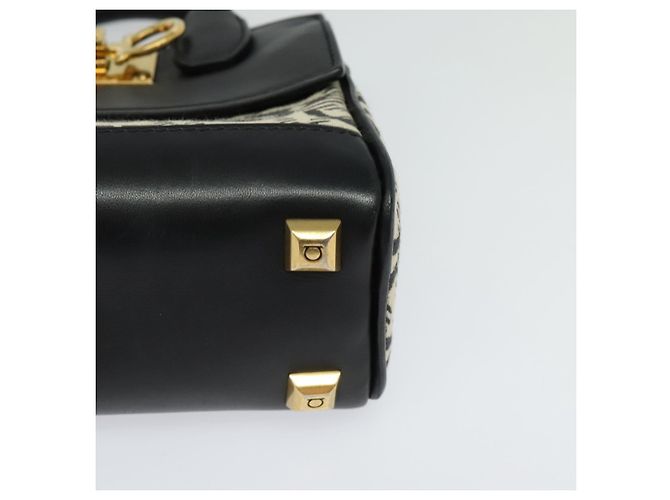 Borsa Salvatore Ferragamo Gancini in pelle 2way Nero Oro Auth 131643V D'oro - vista 14