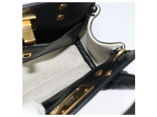 Borsa Salvatore Ferragamo Gancini in pelle 2way Nero Oro Auth 131643V D'oro - vista 19