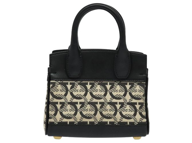 Borsa Salvatore Ferragamo Gancini in pelle 2way Nero Oro Auth 131643V D'oro - vista 2