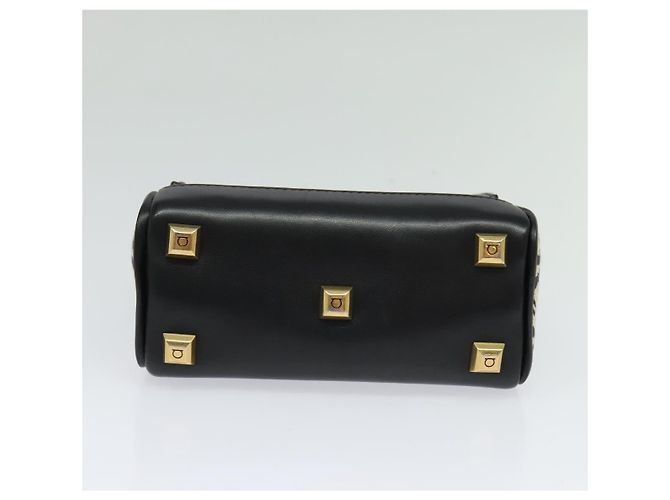 Borsa Salvatore Ferragamo Gancini in pelle 2way Nero Oro Auth 131643V D'oro - vista 5