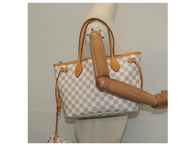 Borsa Tote LOUIS VUITTON Damier Azur Neverfull PM N41362 LV Auth 120593 - vista 28
