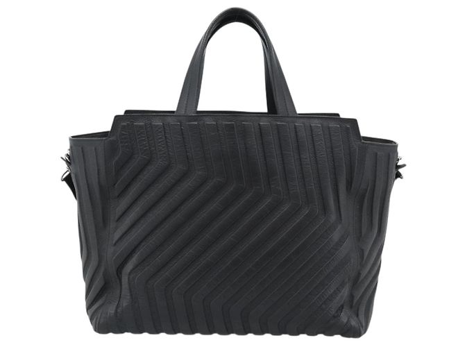 Borsa a mano BALENCIAGA Car Leather 2way Black Silver 679461 Auth mr2586V Nero Argento - vista 3