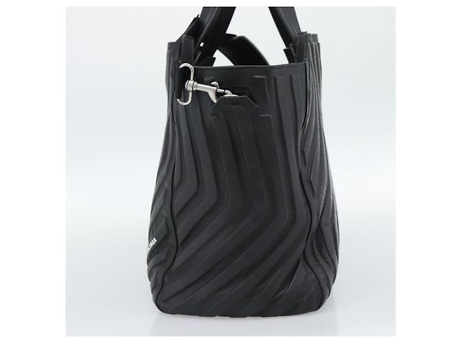 Borsa a mano BALENCIAGA Car Leather 2way Black Silver 679461 Auth mr2586V Nero Argento - vista 5