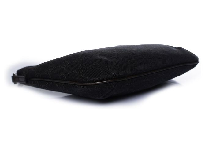 Gucci, mini borsa a tracolla in denim GG Marrone Nero - vista 7