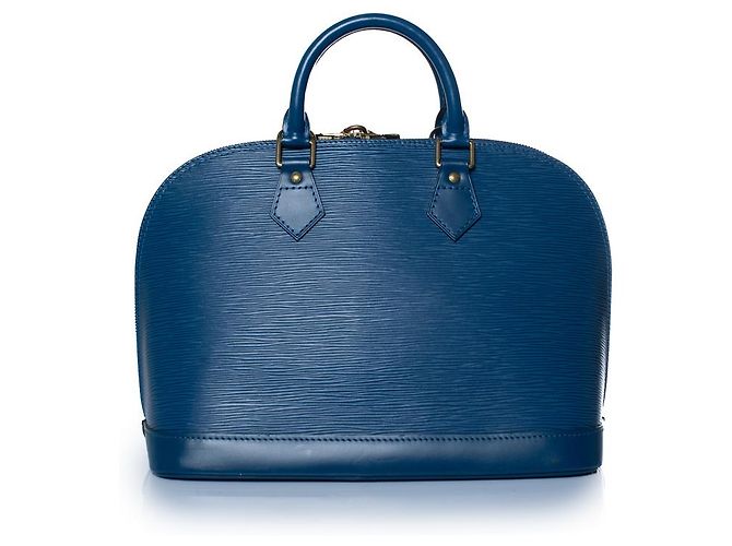 Louis Vuitton, borsa Alma epi in pelle blu - vista 3