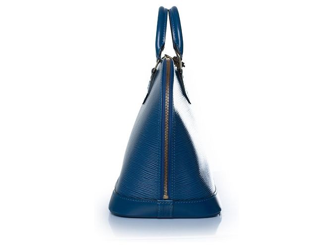 Louis Vuitton, borsa Alma epi in pelle blu - vista 5
