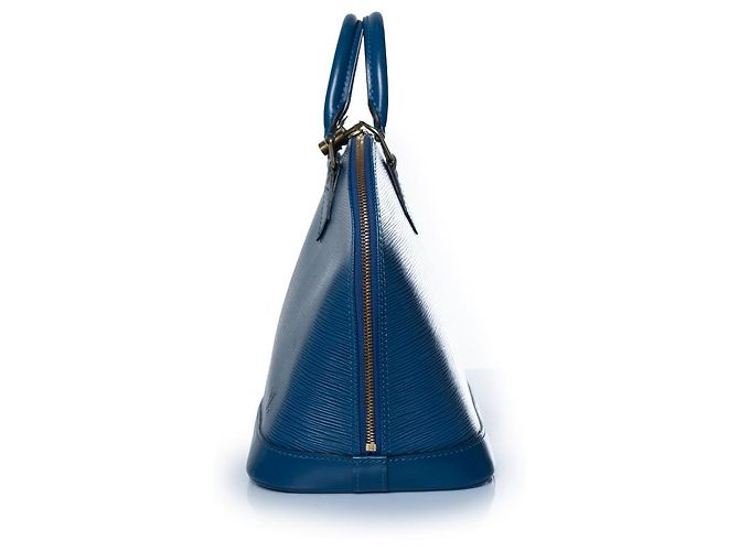 Louis Vuitton, borsa Alma epi in pelle blu - vista 6