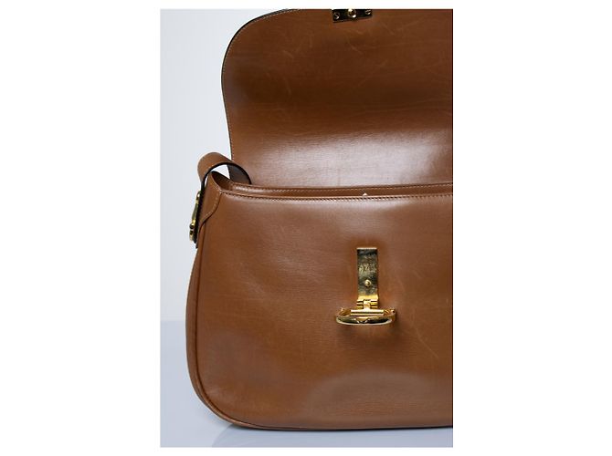 Gucci, Vintage Cognac GG Verschluss-Tasche Braun - Ansicht 10