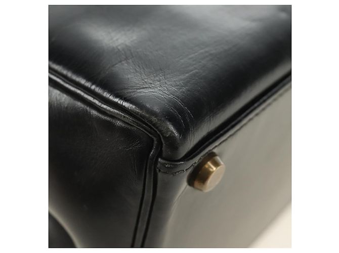 Hermès Borsa a mano HERMES Kelly 28 Box Calfskin 2way Nero Oro Auth 185189SM D'oro - vista 18