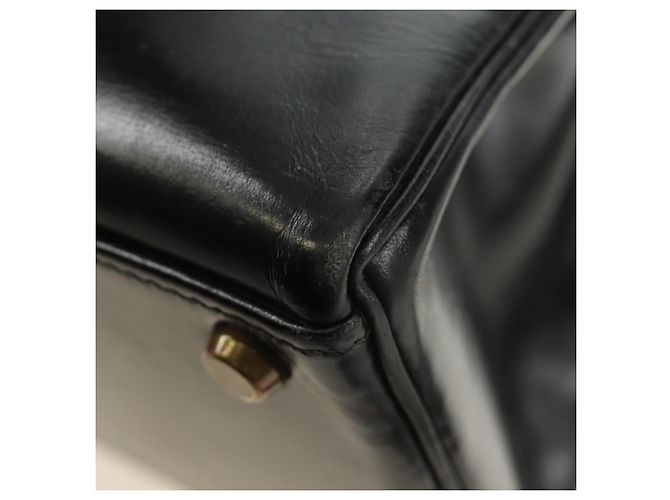 Hermès Borsa a mano HERMES Kelly 28 Box Calfskin 2way Nero Oro Auth 185189SM D'oro - vista 19