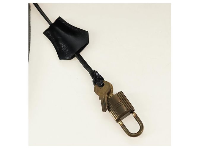 Hermès Borsa a mano HERMES Kelly 28 Box Calfskin 2way Nero Oro Auth 185189SM D'oro - vista 21