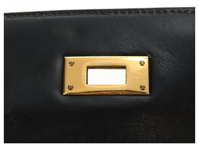 Hermès Borsa a mano HERMES Kelly 28 Box Calfskin 2way Nero Oro Auth 185189SM D'oro - vista 27