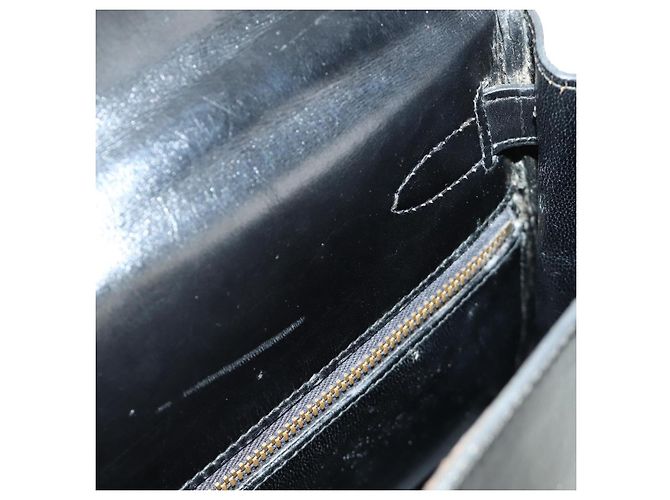 Hermès Borsa a mano HERMES Kelly 28 Box Calfskin 2way Nero Oro Auth 185189SM D'oro - vista 32