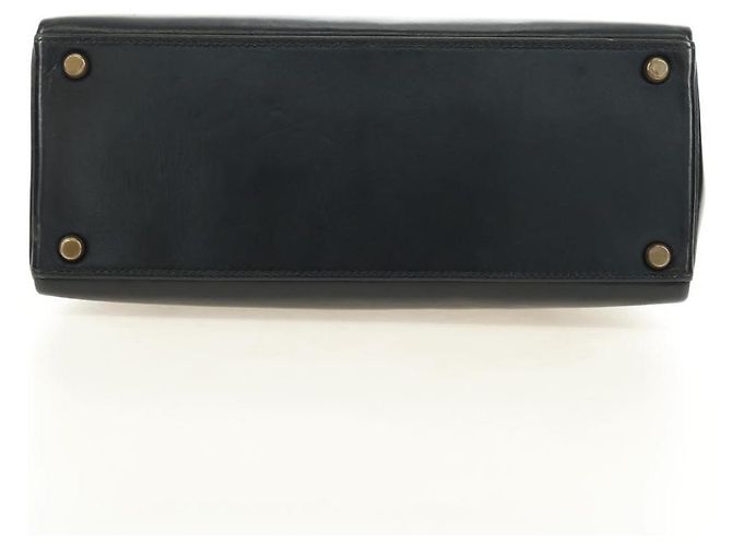 Hermès Borsa a mano HERMES Kelly 28 Box Calfskin 2way Nero Oro Auth 185189SM D'oro - vista 5