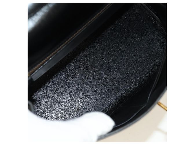 Hermès Borsa a mano HERMES Kelly 28 Box Calfskin 2way Nero Oro Auth 185189SM D'oro - vista 9