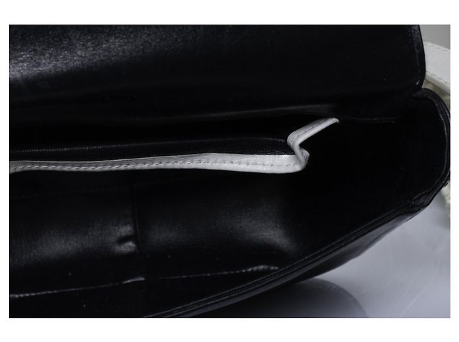 Céline Celine, Bolsa de couro preta com pompom e detalhes brancos Preto - vista 7