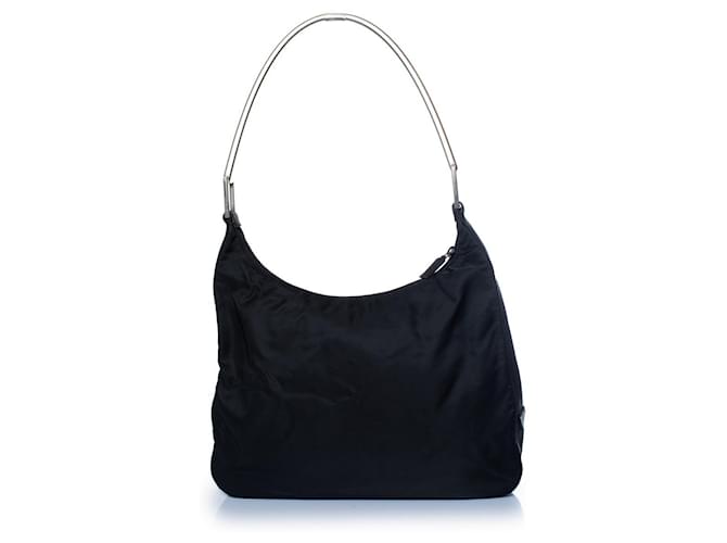 Prada, borsa in nylon e metallo con manico superiore Nero - vista 3