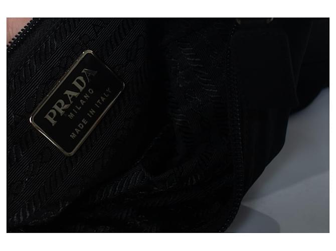 Prada, borsa in nylon e metallo con manico superiore Nero - vista 9