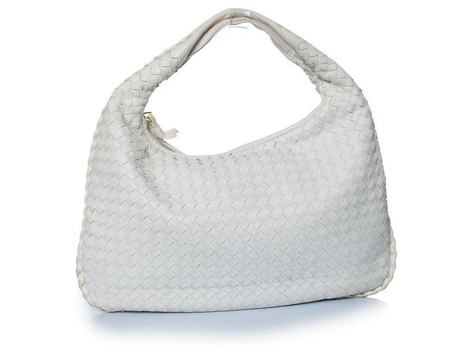 Bottega Veneta, borsa hobo Intrecciato in bianco - vista 2