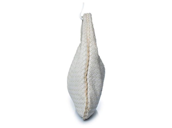 Bottega Veneta, borsa hobo Intrecciato in bianco - vista 4