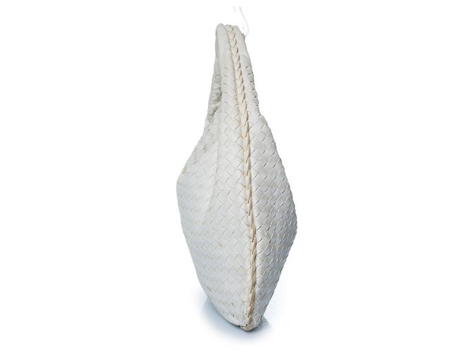 Bottega Veneta, borsa hobo Intrecciato in bianco - vista 5