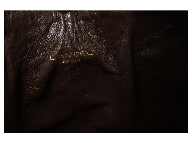 Lancel, borsa a tracolla in pelle di coccodrillo lucida marrone - vista 8