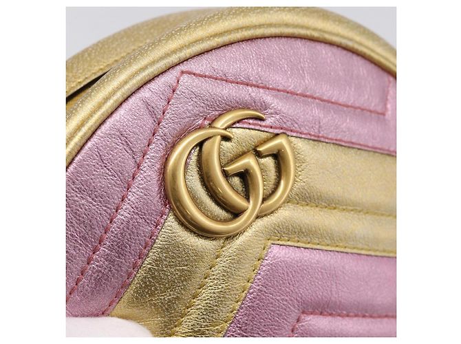 Borsa a tracolla con catena GUCCI in pelle oro 550154 Auth am12399V D'oro - vista 15