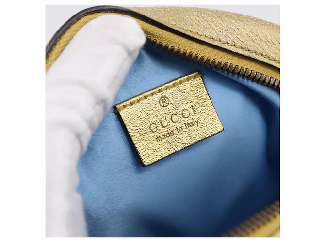 Borsa a tracolla con catena GUCCI in pelle oro 550154 Auth am12399V D'oro - vista 16