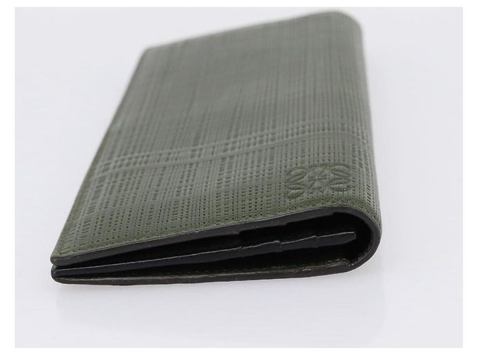 LOEWE Langbeutel aus Leder Grün Silber Auth 198759A - Ansicht 4