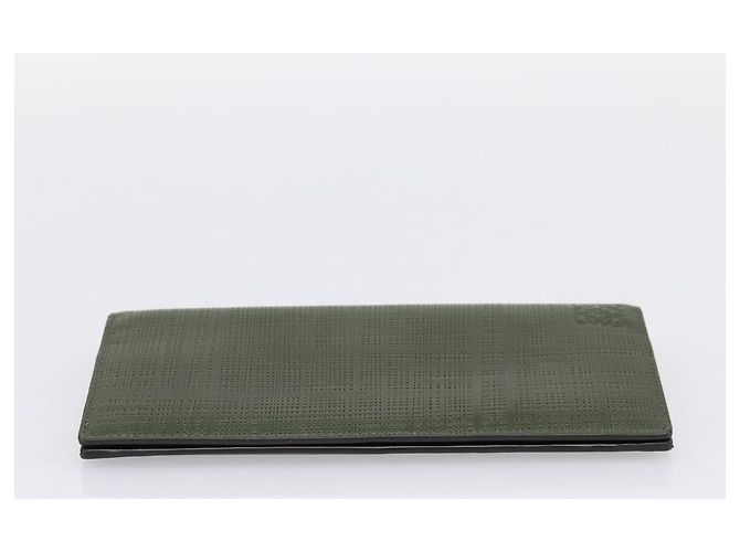 LOEWE Langbeutel aus Leder Grün Silber Auth 198759A - Ansicht 6