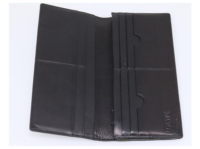 LOEWE Langbeutel aus Leder Grün Silber Auth 198759A - Ansicht 8