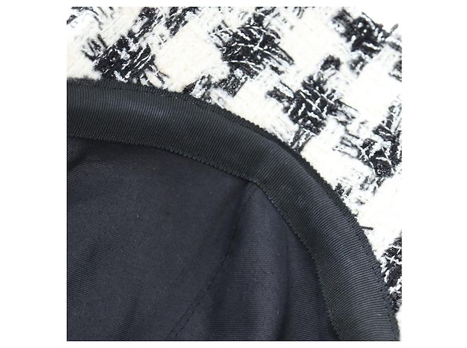 Gorra CHANEL COCO Tweed M White CC Auth 196483SAM Blanco - vista 12