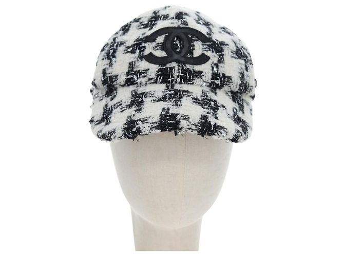 Gorra CHANEL COCO Tweed M White CC Auth 196483SAM Blanco - vista 2