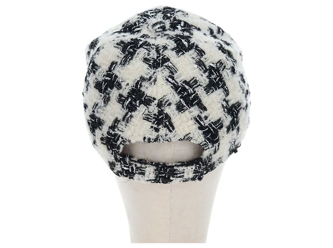 Gorra CHANEL COCO Tweed M White CC Auth 196483SAM Blanco - vista 3
