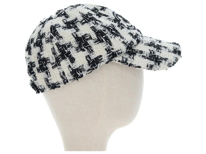 Gorra CHANEL COCO Tweed M White CC Auth 196483SAM Blanco - vista 5