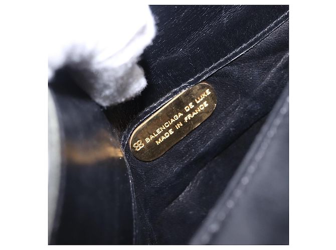 BALENCIAGA Schultertasche aus Leder Schwarz Gold Auth ka5786 Golden - Ansicht 15