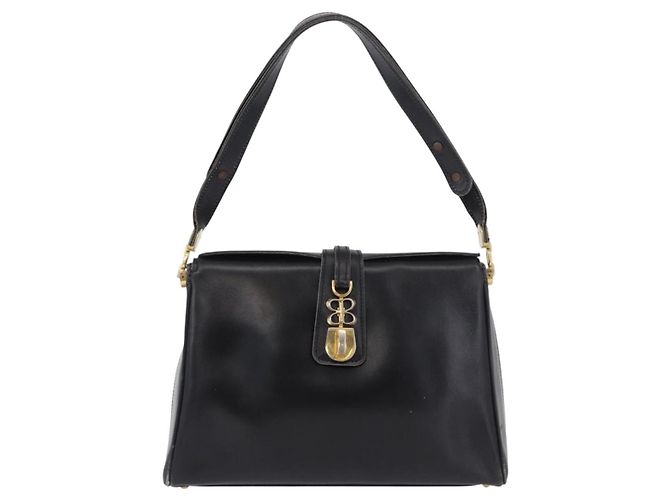 BALENCIAGA Schultertasche aus Leder Schwarz Gold Auth ka5786 Golden - Ansicht 2