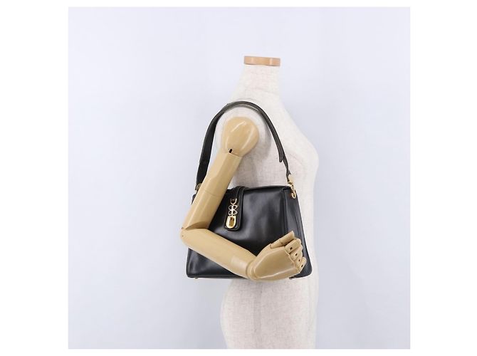 BALENCIAGA Schultertasche aus Leder Schwarz Gold Auth ka5786 Golden - Ansicht 22