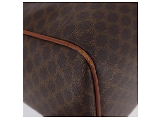 Céline Borsa a mano CELINE Macadam Canvas PVC Leather Brown Gold Auth ka5768A Marrone D'oro - vista 11