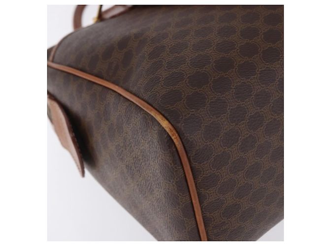 Céline Borsa a mano CELINE Macadam Canvas PVC Leather Brown Gold Auth ka5768A Marrone D'oro - vista 13