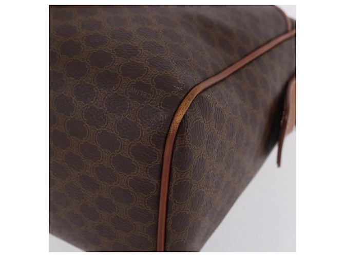 Céline Borsa a mano CELINE Macadam Canvas PVC Leather Brown Gold Auth ka5768A Marrone D'oro - vista 14