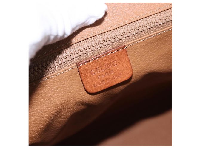 Céline Borsa a mano CELINE Macadam Canvas PVC Leather Brown Gold Auth ka5768A Marrone D'oro - vista 17