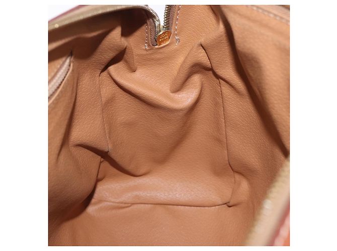 Céline Borsa a mano CELINE Macadam Canvas PVC Leather Brown Gold Auth ka5768A Marrone D'oro - vista 19