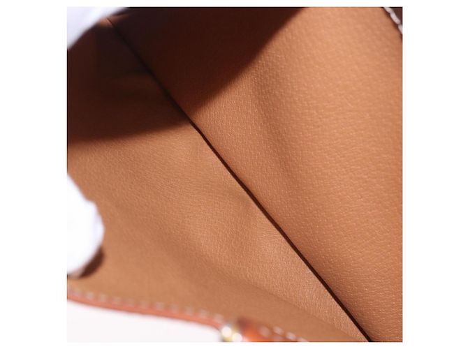 Céline Borsa a mano CELINE Macadam Canvas PVC Leather Brown Gold Auth ka5768A Marrone D'oro - vista 21