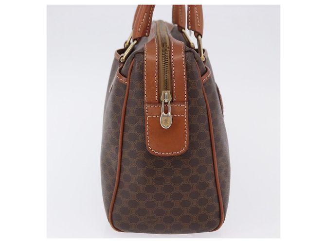 Céline Borsa a mano CELINE Macadam Canvas PVC Leather Brown Gold Auth ka5768A Marrone D'oro - vista 6