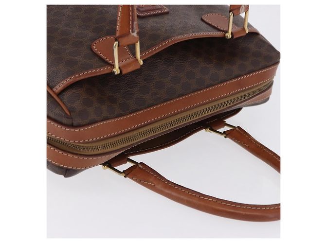 Céline Borsa a mano CELINE Macadam Canvas PVC Leather Brown Gold Auth ka5768A Marrone D'oro - vista 7
