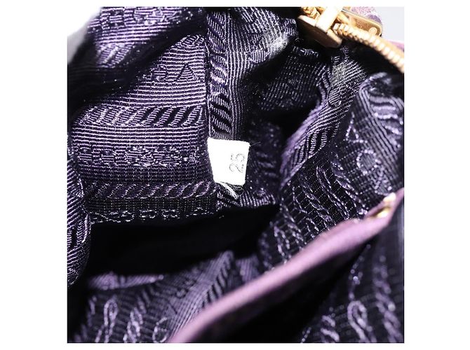 Borsa a tracolla PRADA in pelle viola e oro Auth 197470 D'oro Porpora - vista 12