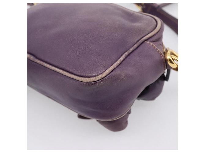 Borsa a tracolla PRADA in pelle viola e oro Auth 197470 D'oro Porpora - vista 15